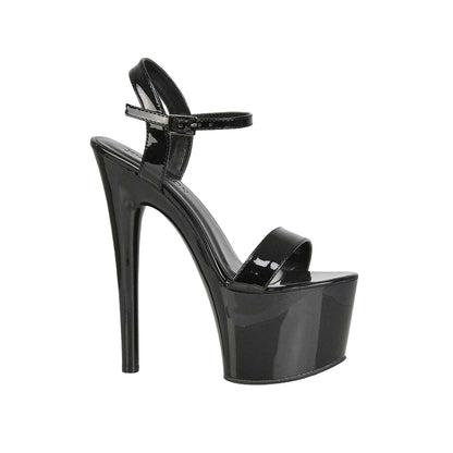 Black - Back - XY London Womens-Ladies Matilda Patent Strappy Stiletto Heel High Heels