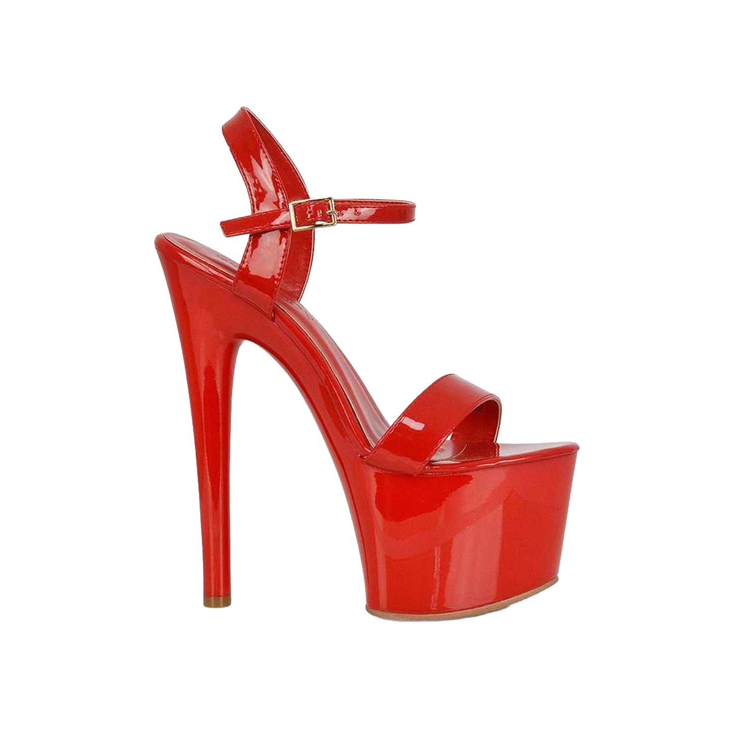 Red - Lifestyle - XY London Womens-Ladies Matilda Patent Strappy Stiletto Heel High Heels