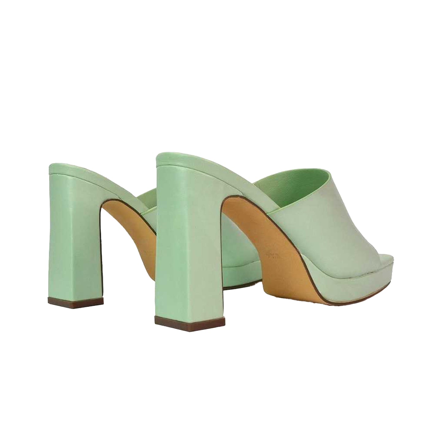 River Aqua - Back - XY London Womens-Ladies Presley High Block Heel Mule Sandals