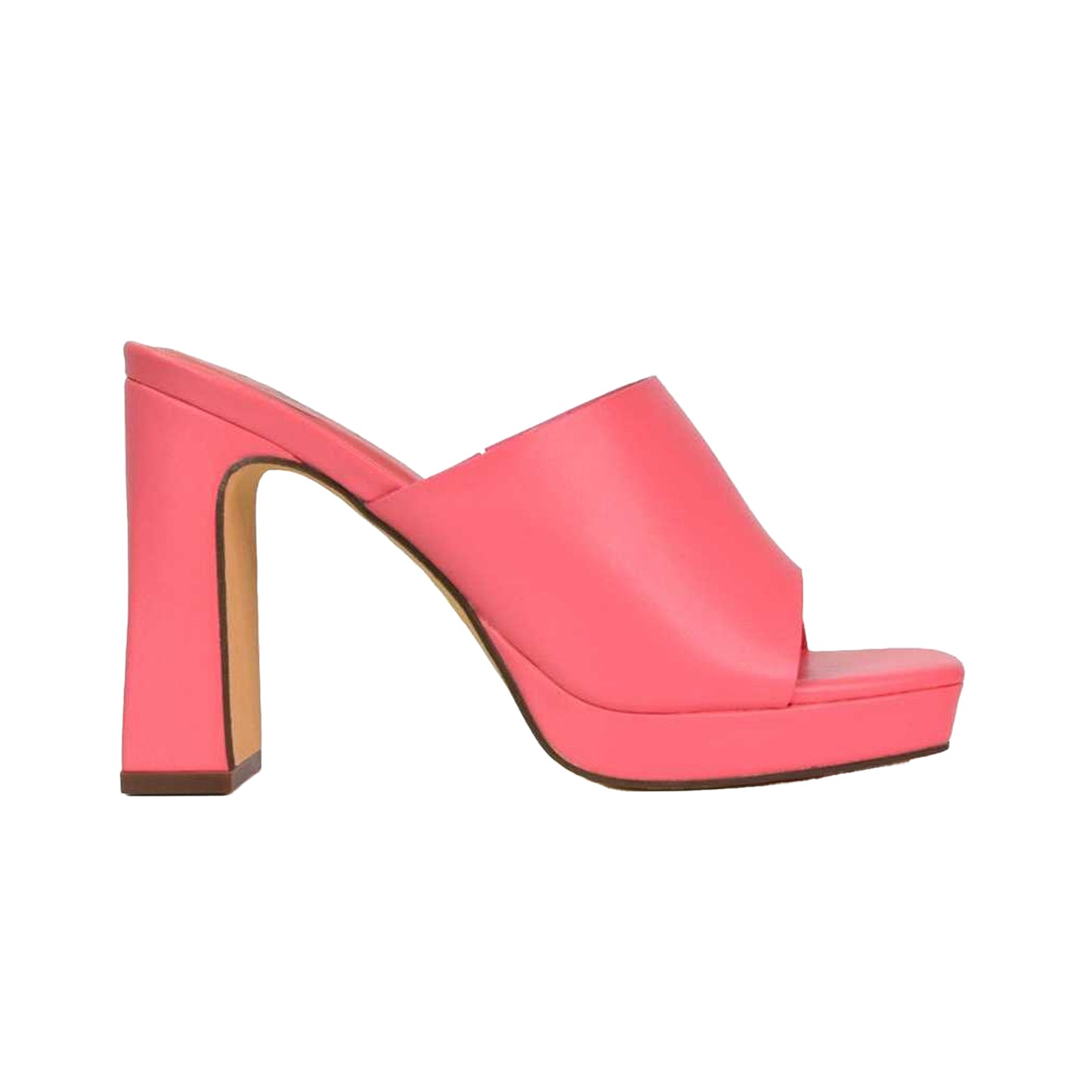 Shell Pink - Front - XY London Womens-Ladies Presley High Block Heel Mule Sandals
