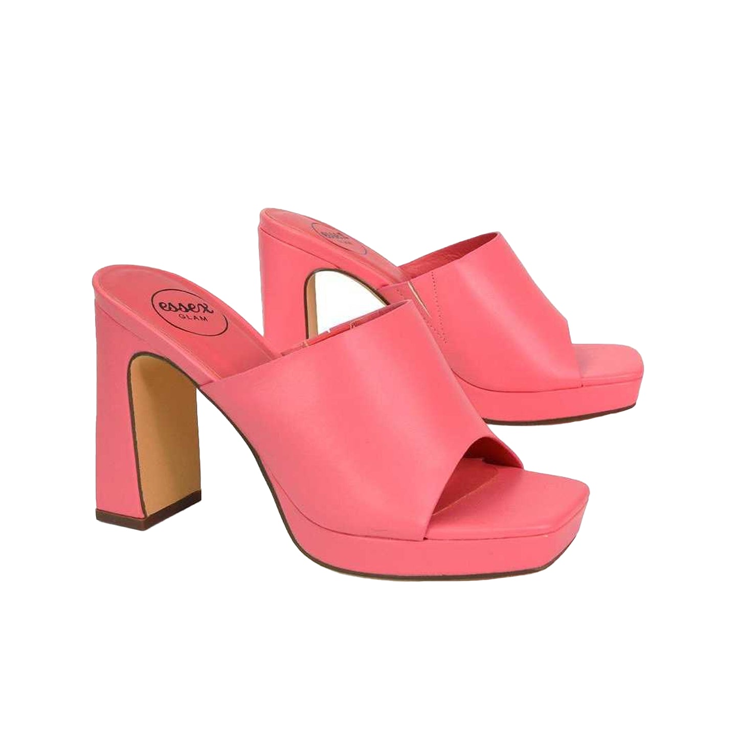 Shell Pink - Lifestyle - XY London Womens-Ladies Presley High Block Heel Mule Sandals