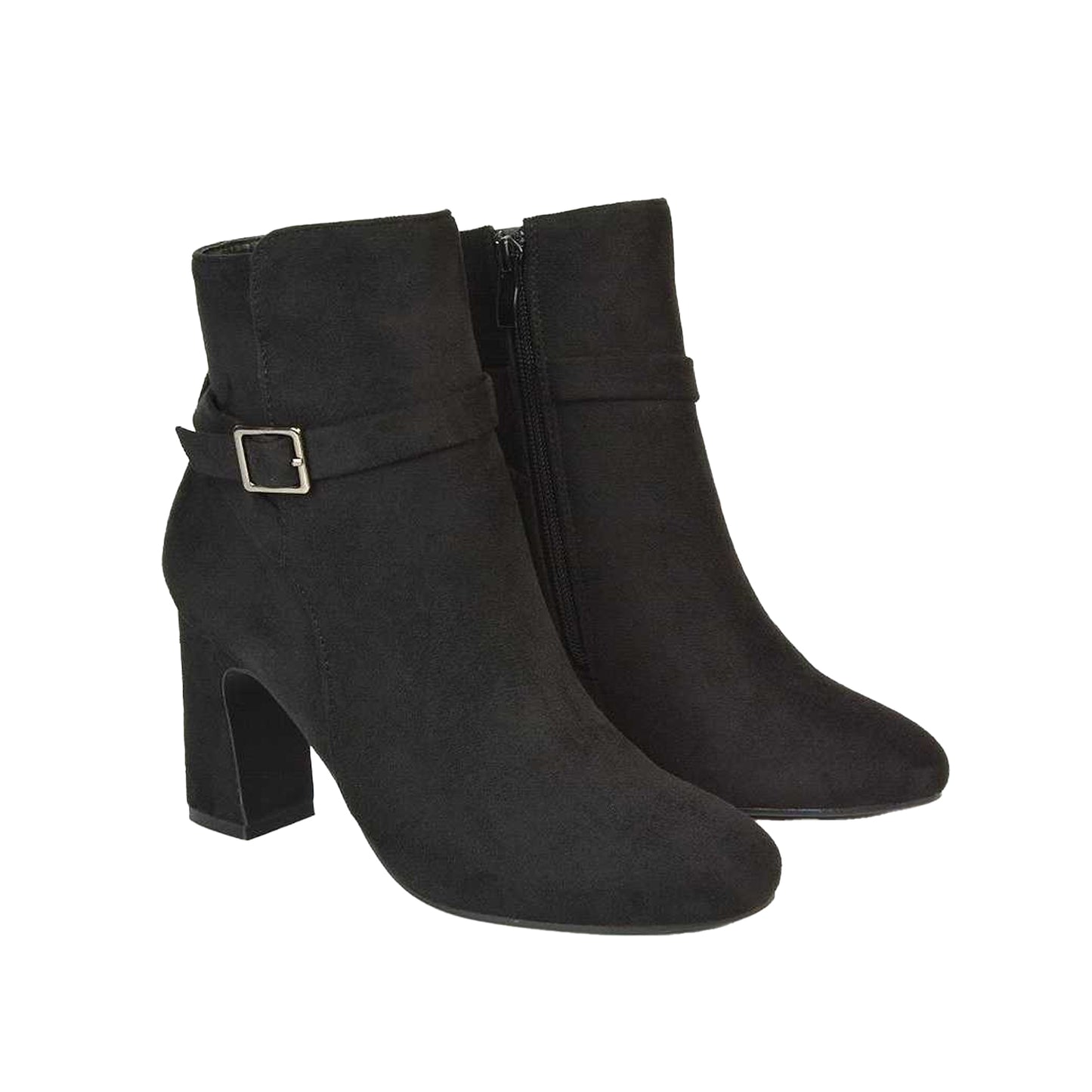 Jet Black - Lifestyle - XY London Womens-Ladies Mary Block Heel Ankle Boots