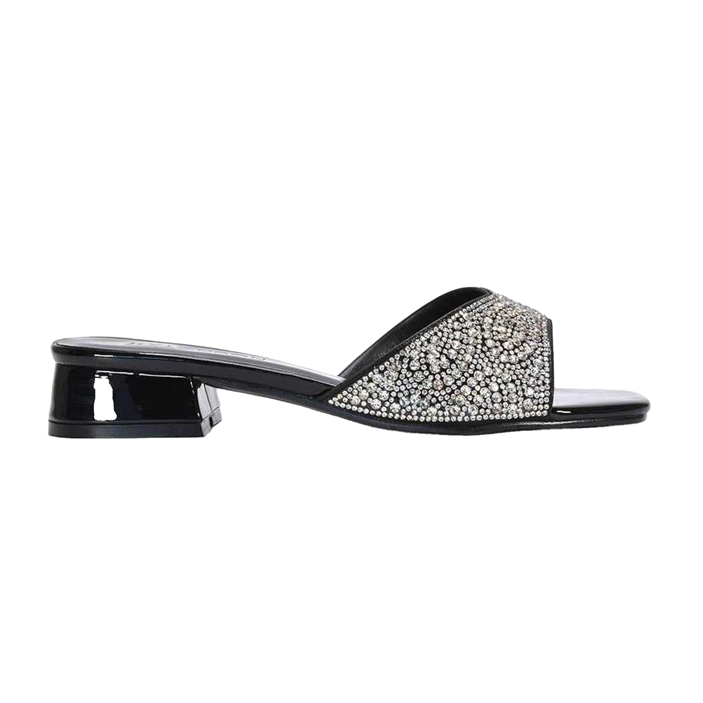 True Black - Side - XY London Womens-Ladies Erica Patent Mules