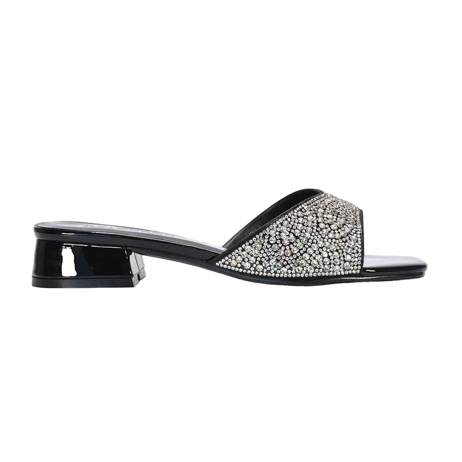 True Black - Side - XY London Womens-Ladies Erica Patent Mules