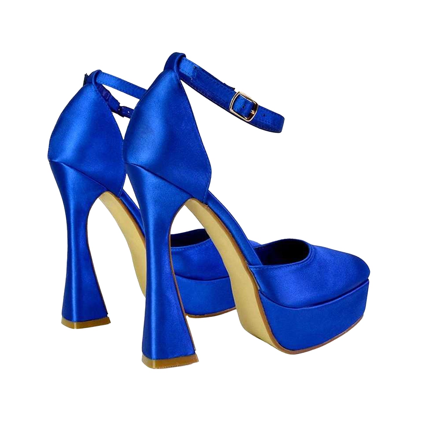 Blue - Back - XY London Womens-Ladies Leonardo High Heel Court Shoes