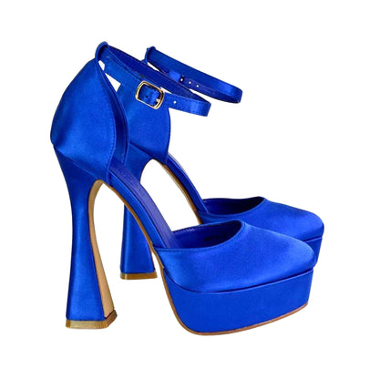 Blue - Lifestyle - XY London Womens-Ladies Leonardo High Heel Court Shoes