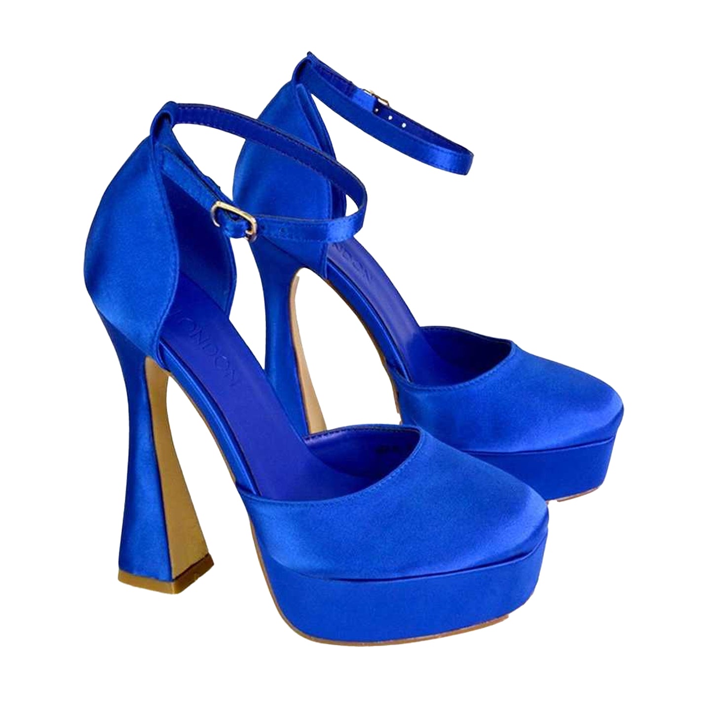 Blue - Pack Shot - XY London Womens-Ladies Leonardo High Heel Court Shoes
