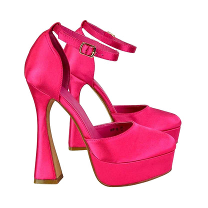 Fuchsia - Lifestyle - XY London Womens-Ladies Leonardo High Heel Court Shoes