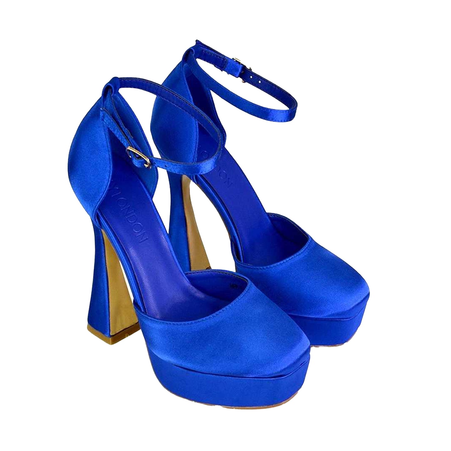 Blue - Front - XY London Womens-Ladies Leonardo High Heel Court Shoes