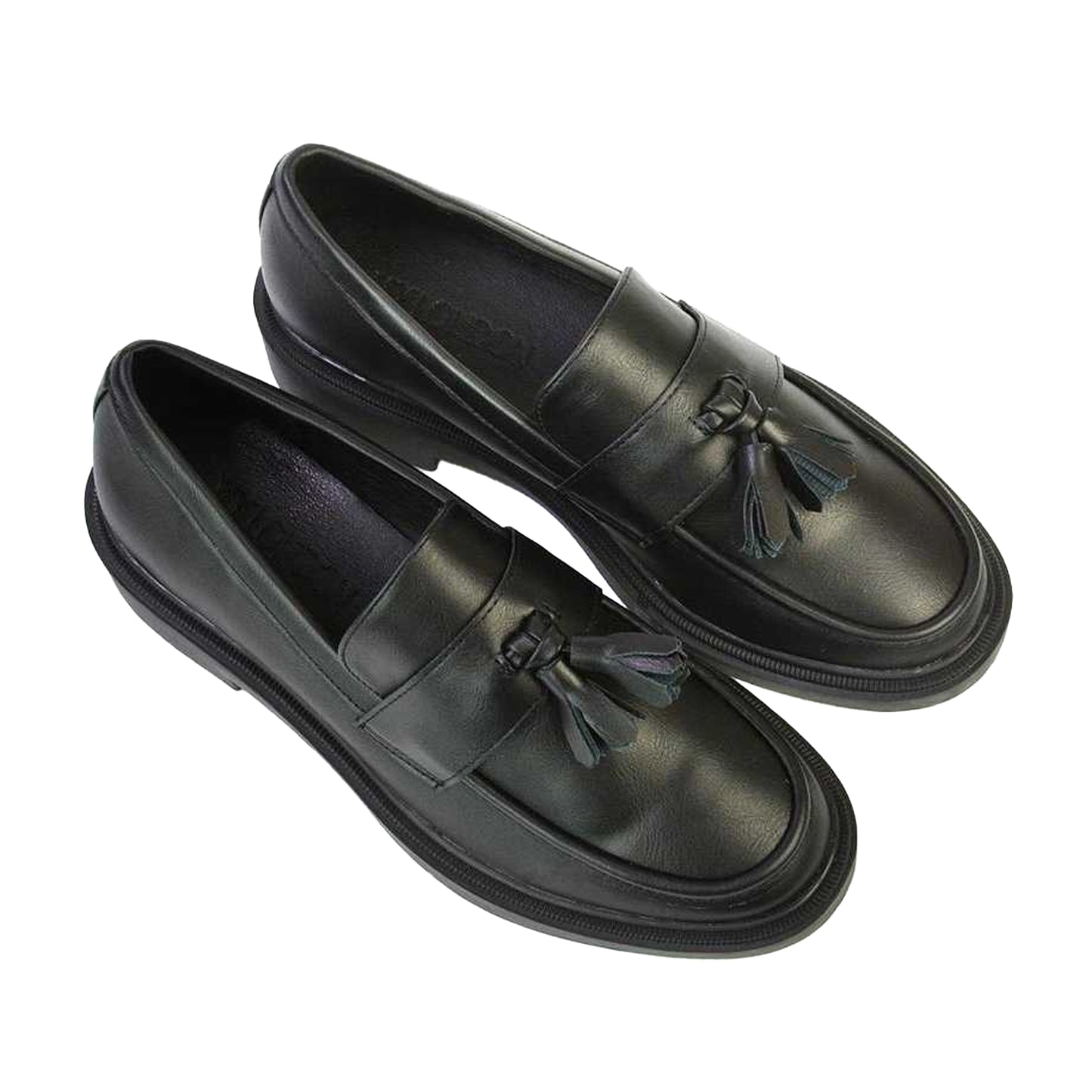 Black - Lifestyle - XY London Womens-Ladies Alida Tassel Chunky Flat Loafers