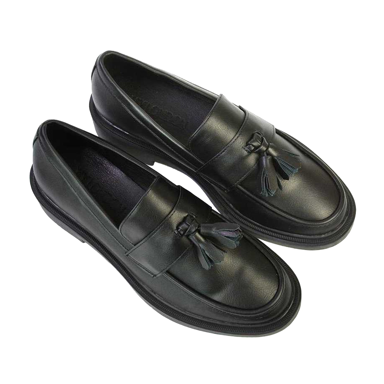 Black - Lifestyle - XY London Womens-Ladies Alida Tassel Chunky Flat Loafers