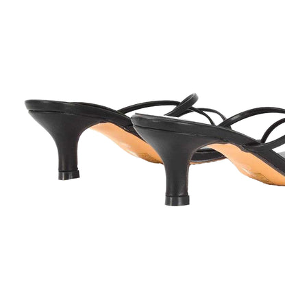 Black - Back - XY London Womens-Ladies Dream Kitten Heel Mules