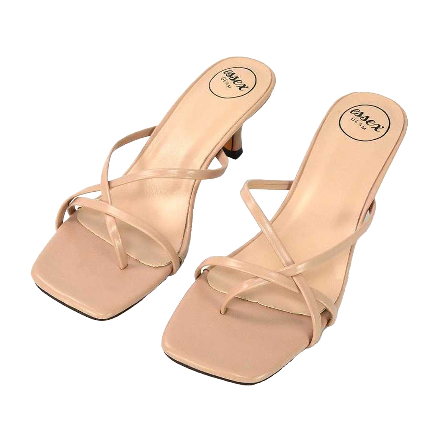 Nude - Pack Shot - XY London Womens-Ladies Dream Kitten Heel Mules