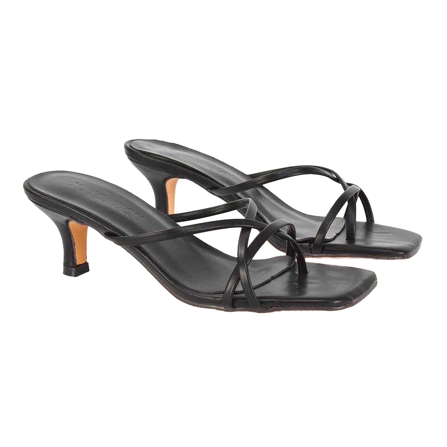 Black - Front - XY London Womens-Ladies Dream Kitten Heel Mules