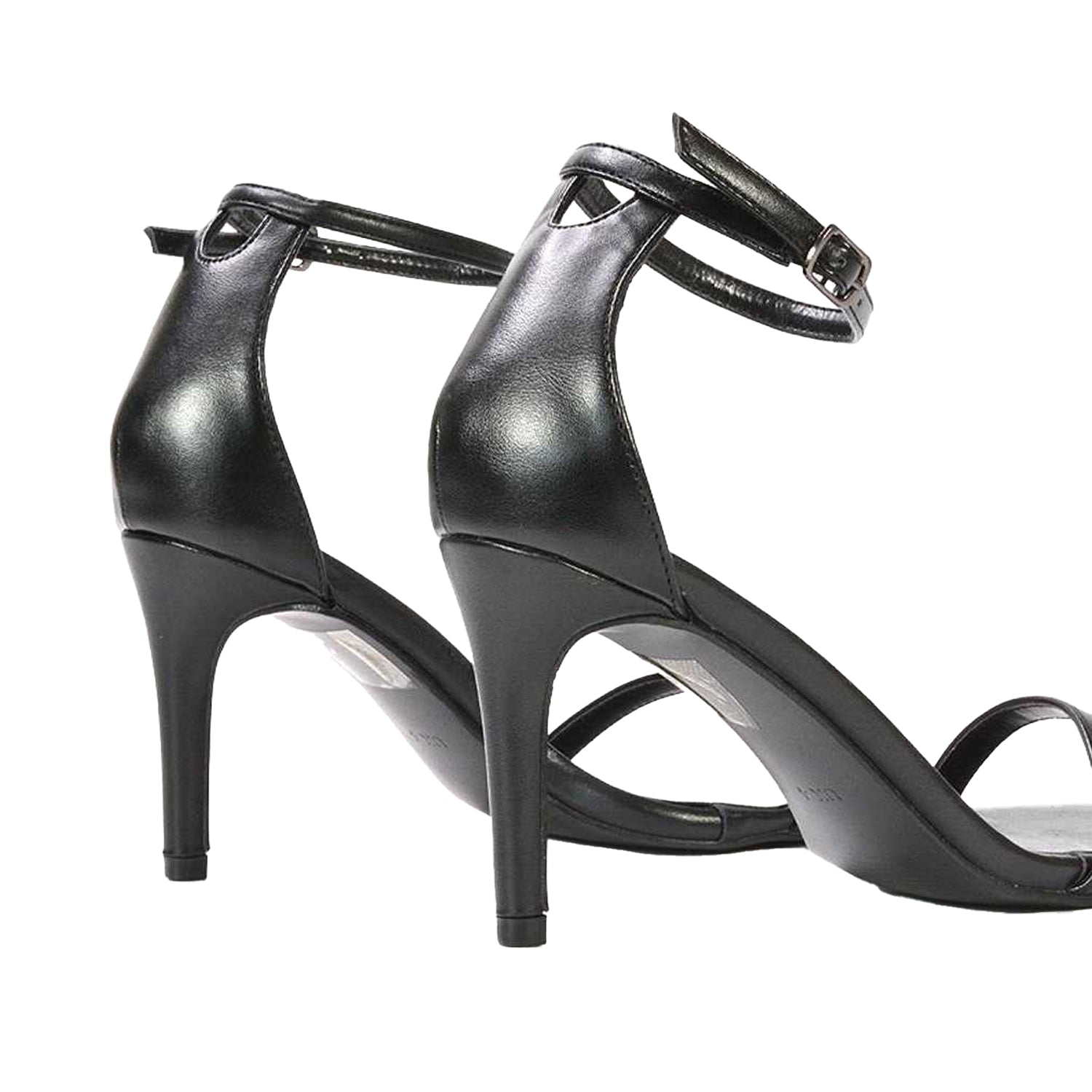 Black - Back - XY London Womens-Ladies Emma High Stiletto Heel Sandals