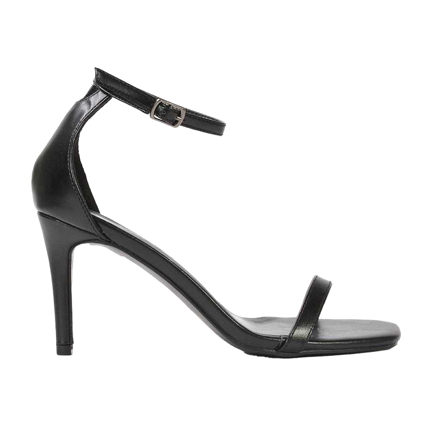 Black - Side - XY London Womens-Ladies Emma High Stiletto Heel Sandals