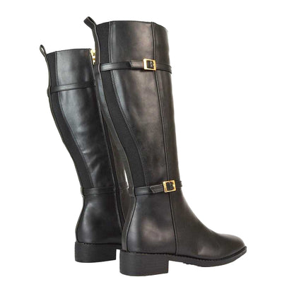 Black - Back - XY London Womens-Ladies Ellis Knee-High Boots
