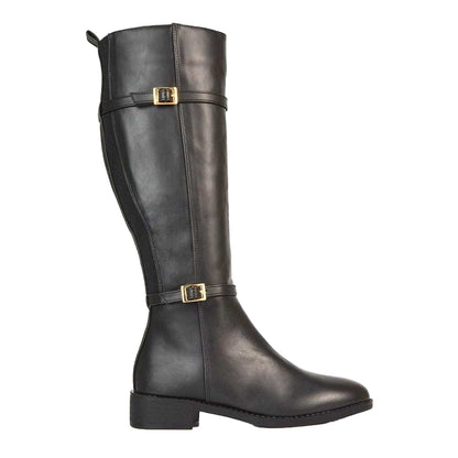 Black - Side - XY London Womens-Ladies Ellis Knee-High Boots