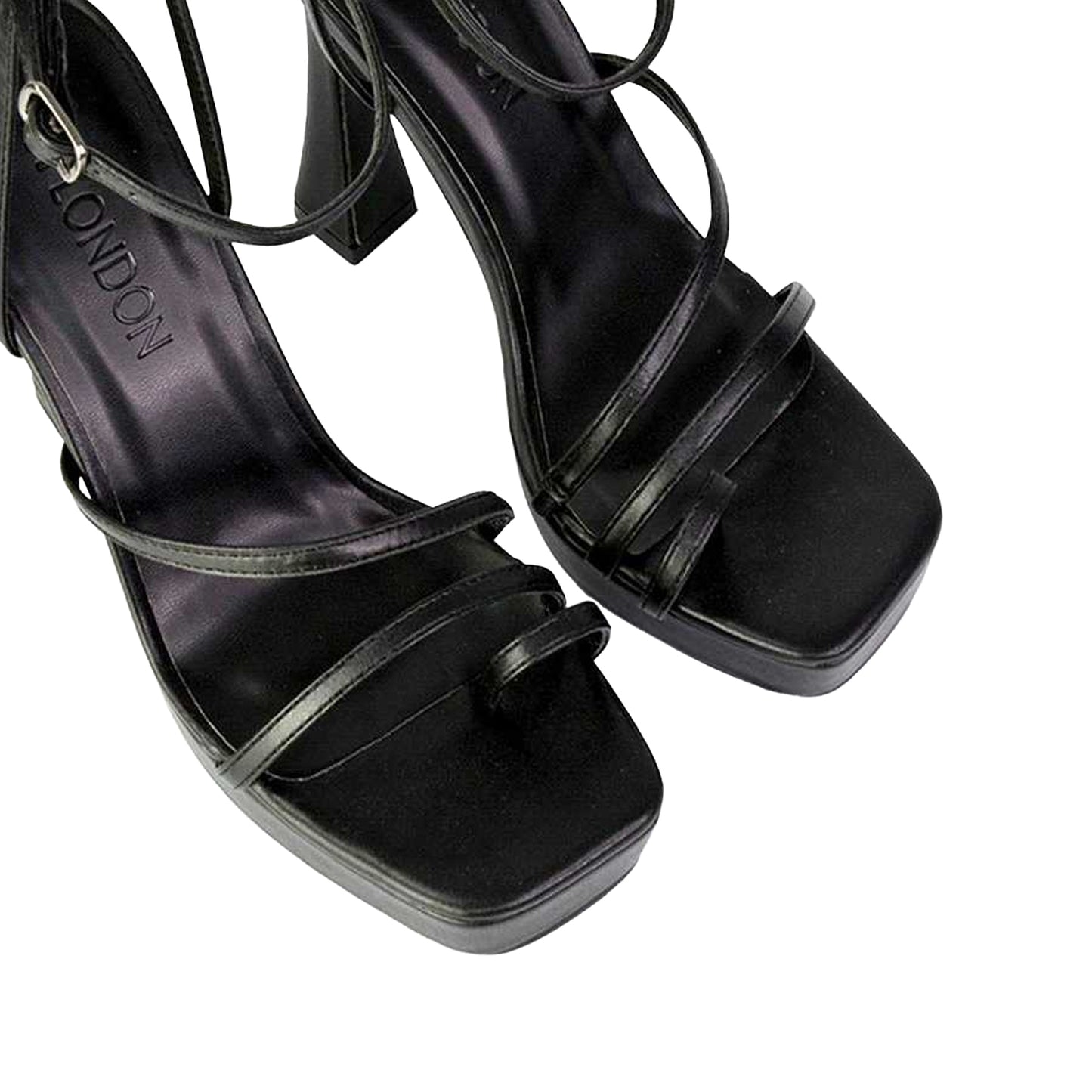 Black - Lifestyle - XY London Womens-Ladies Tessie Platform High Heel Sandals