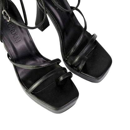 Black - Lifestyle - XY London Womens-Ladies Tessie Platform High Heel Sandals
