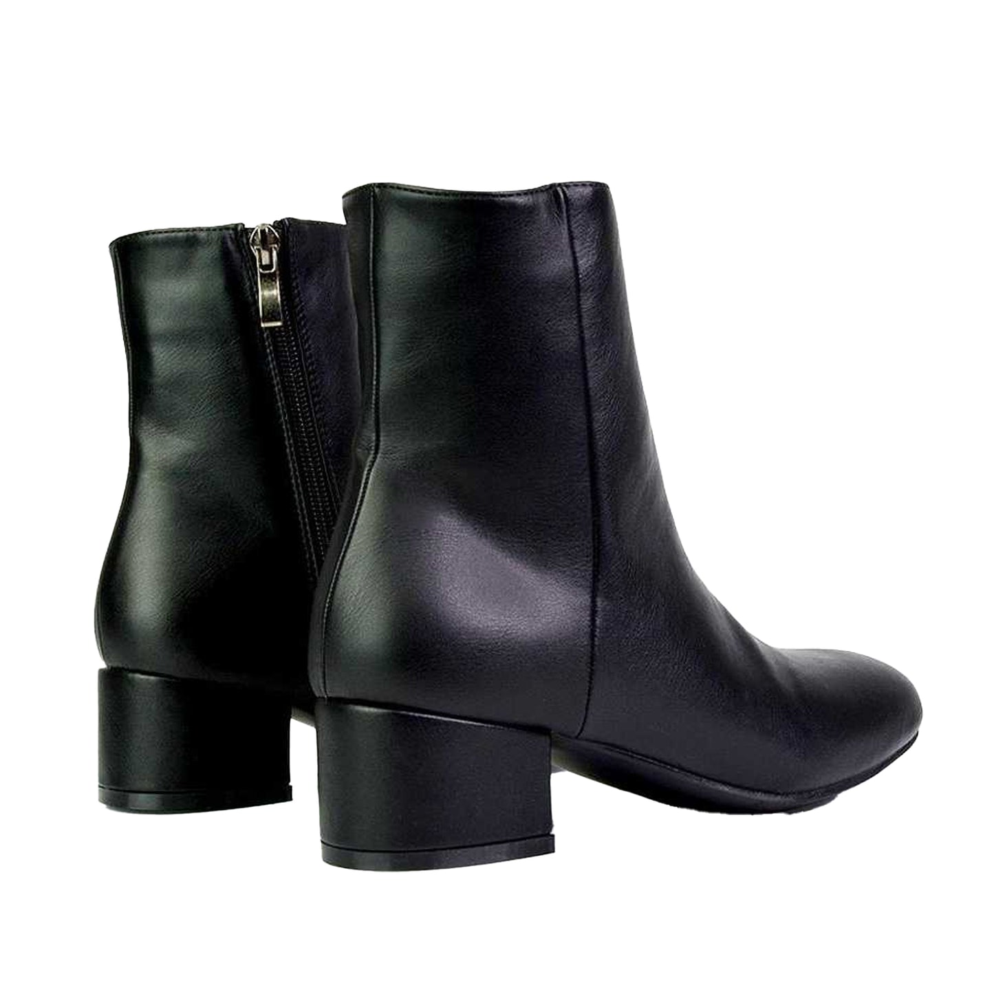 Black - Back - XY London Womens-Ladies Nolan Medium Block Heel Ankle Boots