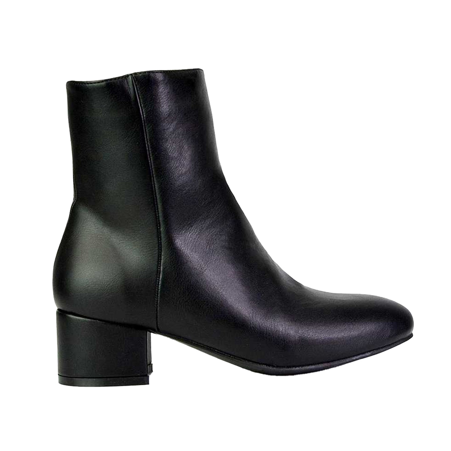 Black - Side - XY London Womens-Ladies Nolan Medium Block Heel Ankle Boots