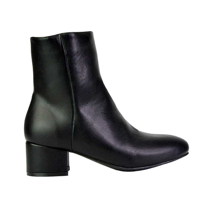 Black - Side - XY London Womens-Ladies Nolan Medium Block Heel Ankle Boots