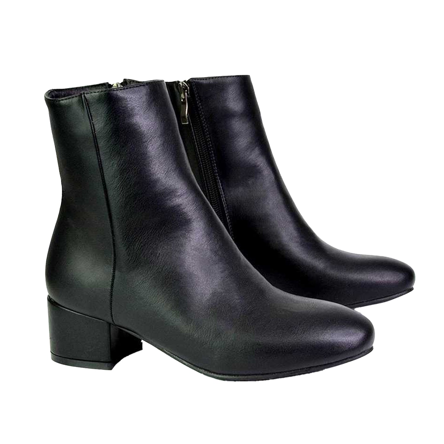 Black - Lifestyle - XY London Womens-Ladies Nolan Medium Block Heel Ankle Boots