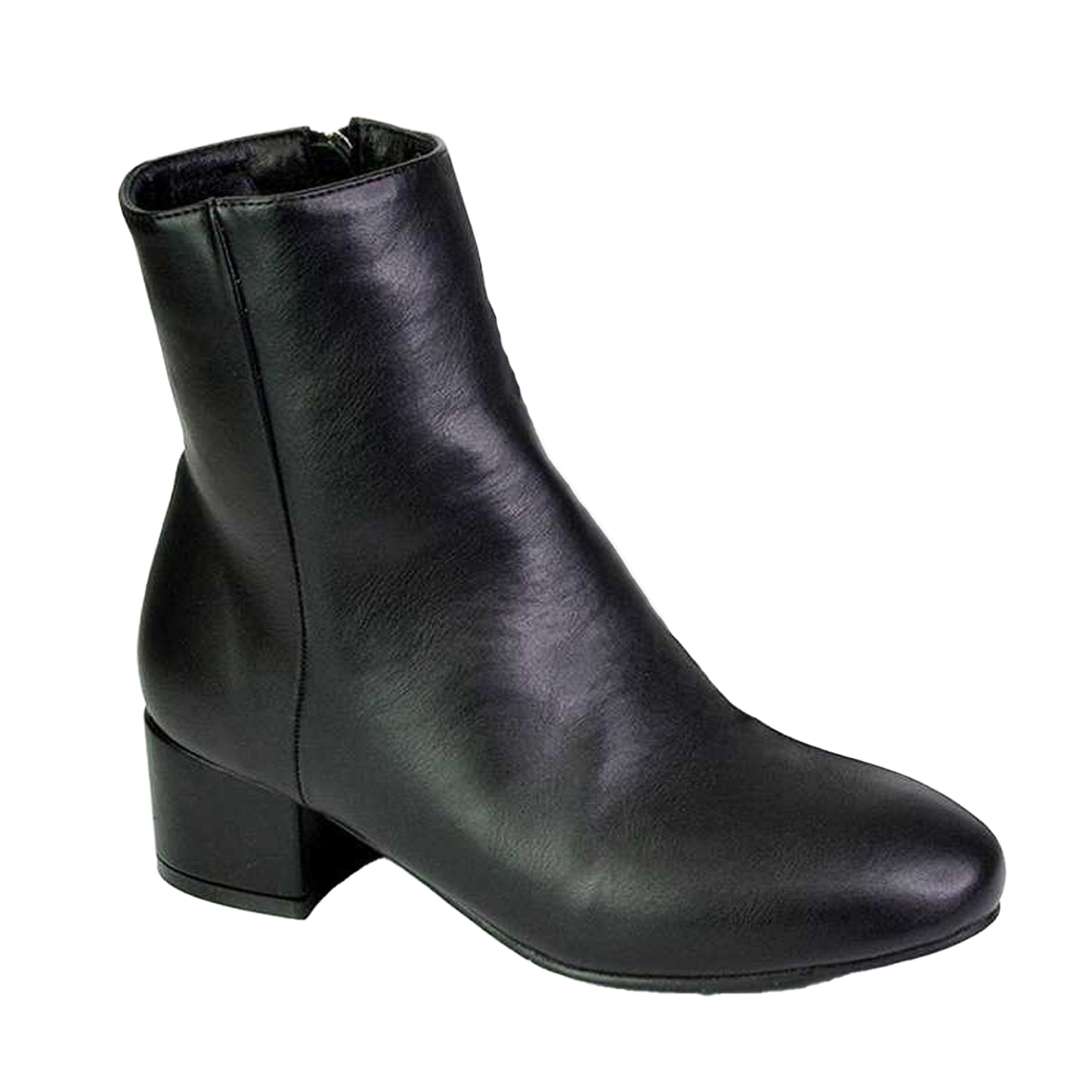 Black - Front - XY London Womens-Ladies Nolan Medium Block Heel Ankle Boots