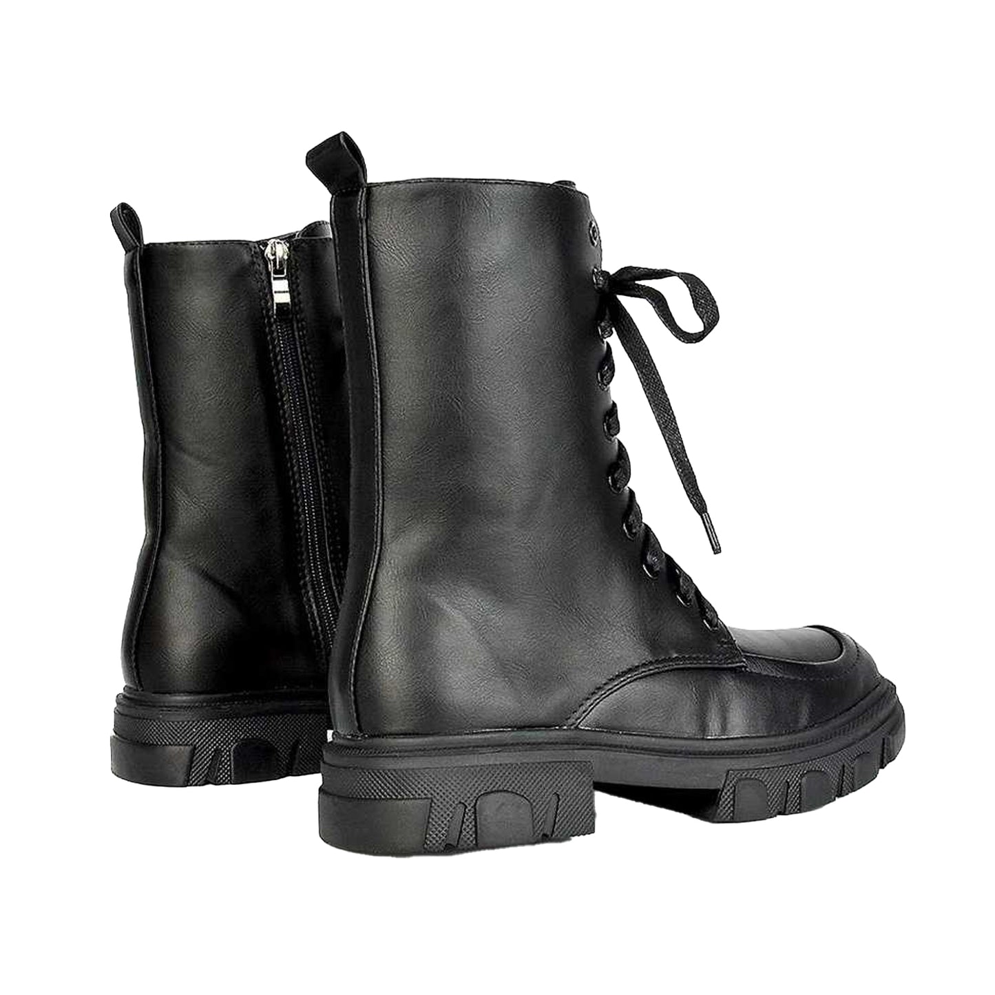 Black - Back - XY London Womens-Ladies Myra Biker Boots