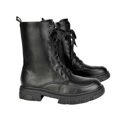 Black - Side - XY London Womens-Ladies Myra Biker Boots