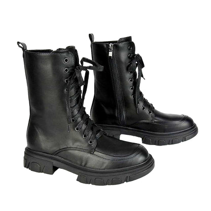 Black - Pack Shot - XY London Womens-Ladies Myra Biker Boots