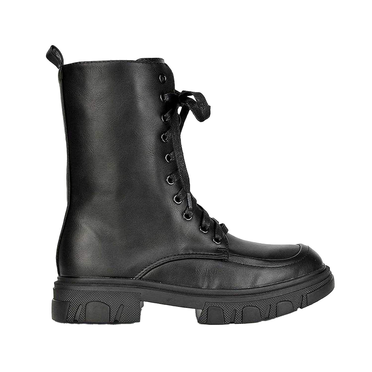 Black - Front - XY London Womens-Ladies Myra Biker Boots