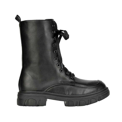 Black - Front - XY London Womens-Ladies Myra Biker Boots