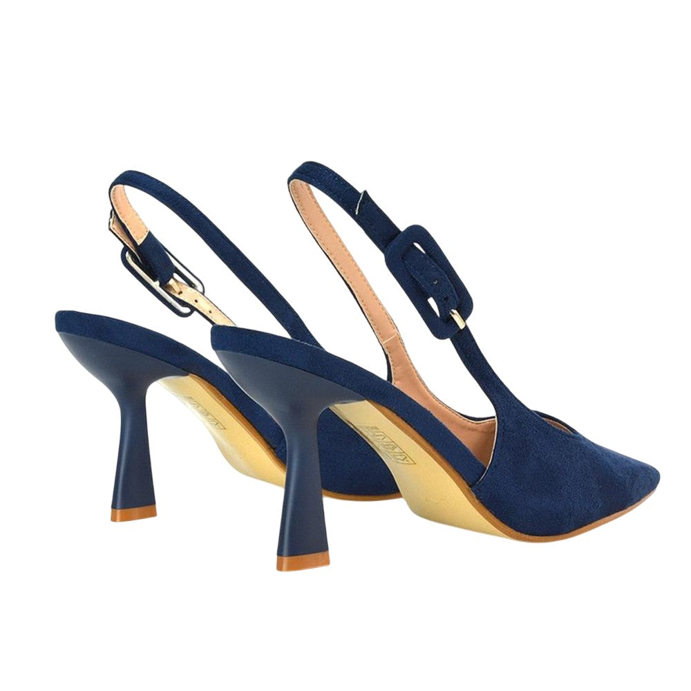 Navy - Back - XY London Womens-Ladies Betty Stiletto Heel High Heels