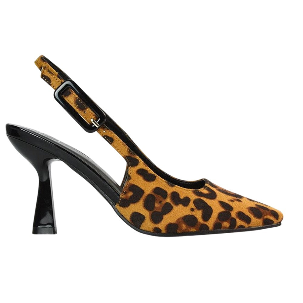 Brown - Side - XY London Womens-Ladies Betty Stiletto Heel High Heels