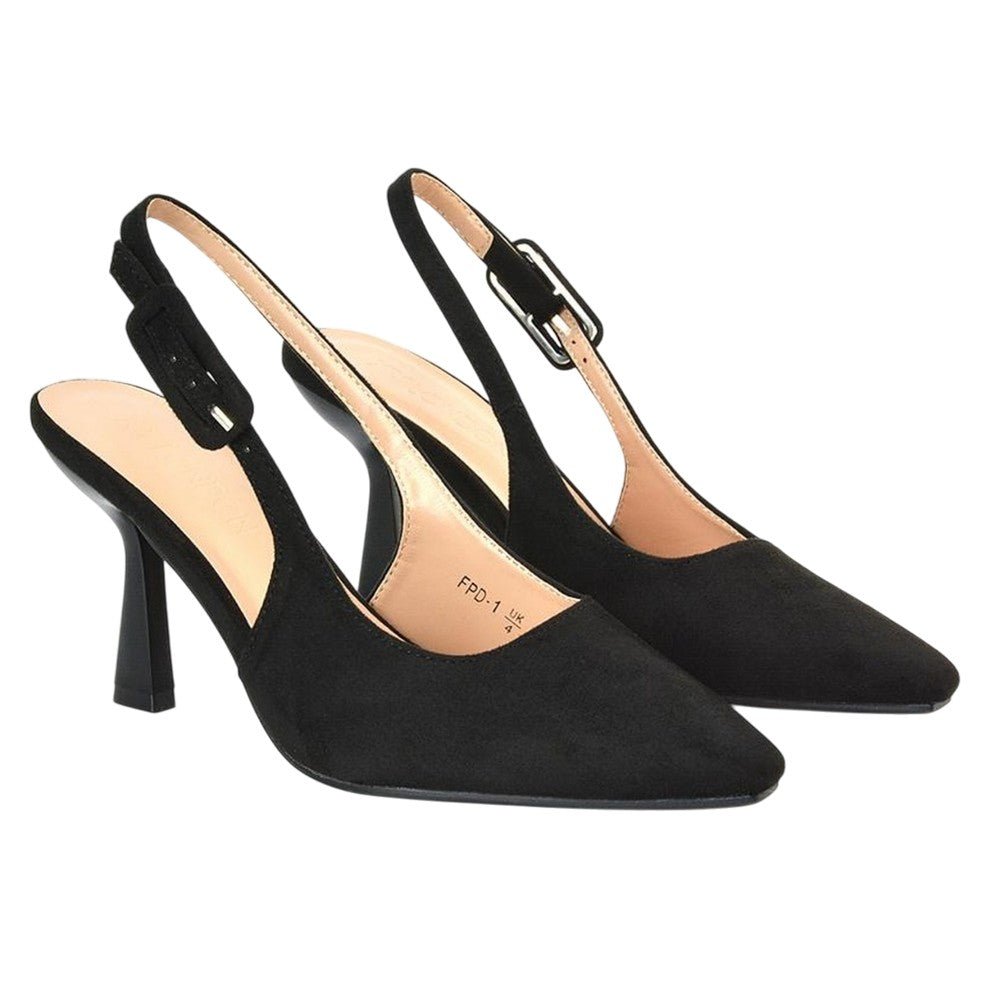 Jet Black - Front - XY London Womens-Ladies Betty Stiletto Heel High Heels