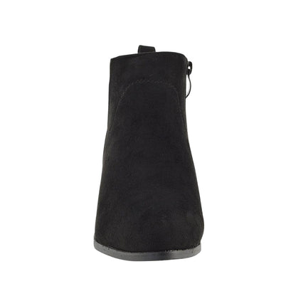 Jet Black - Pack Shot - XY London Womens-Ladies Melodie Zip Low Block Heel Cowboy Boots