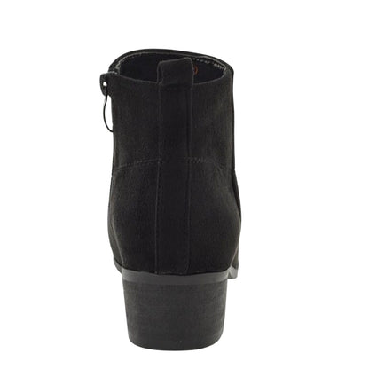 Jet Black - Back - XY London Womens-Ladies Melodie Zip Low Block Heel Cowboy Boots