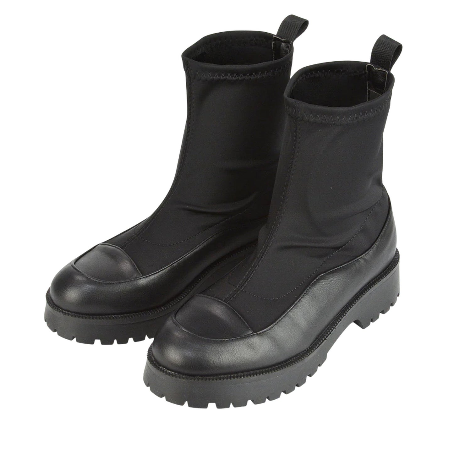 Black - Lifestyle - XY London Womens-Ladies Kerry Ankle Flat Biker Boots