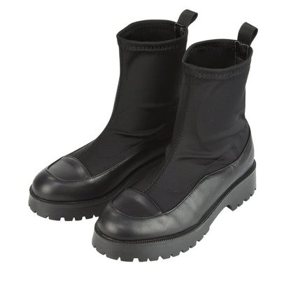 Black - Lifestyle - XY London Womens-Ladies Kerry Ankle Flat Biker Boots
