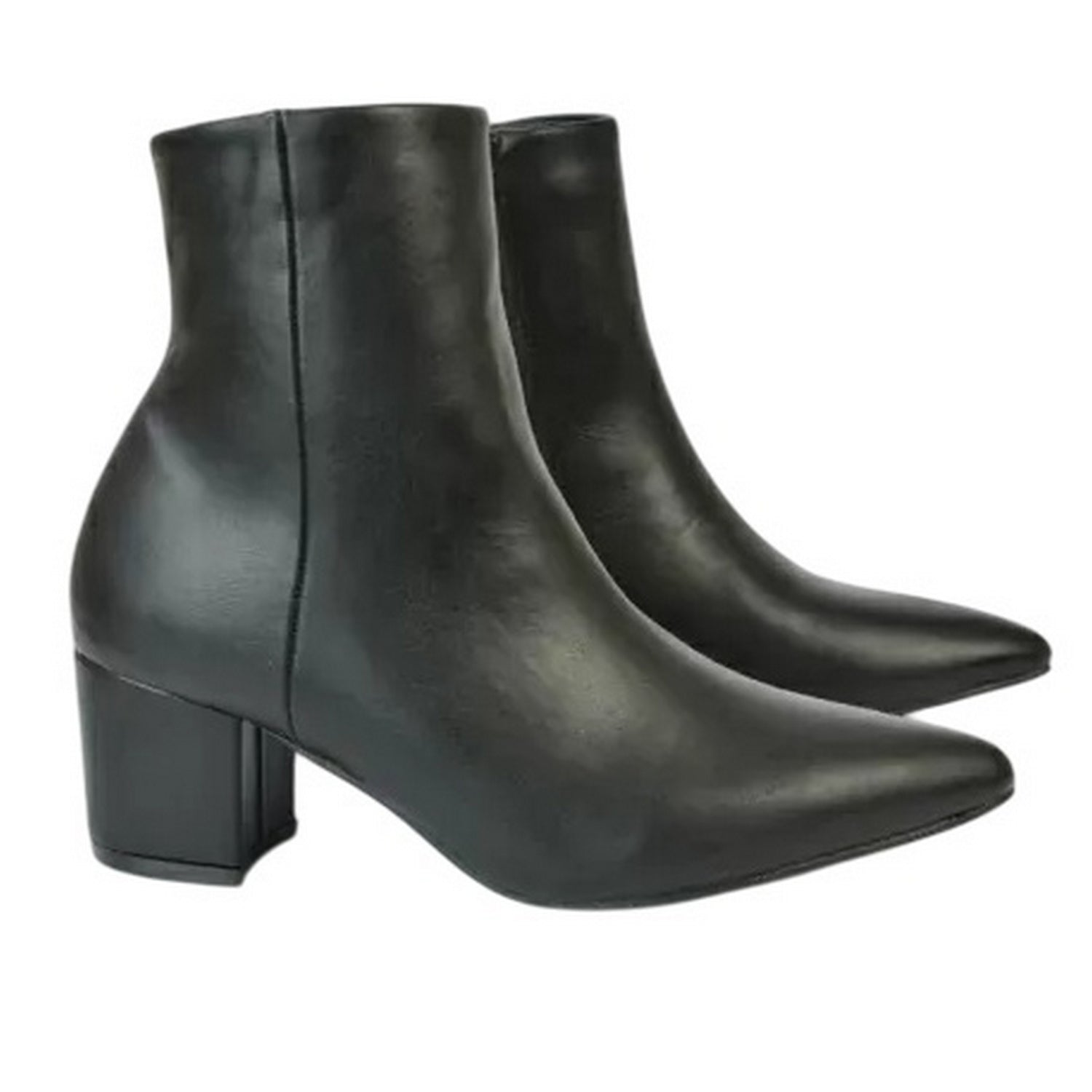 Black - Lifestyle - XY London Womens-Ladies Ayda Low Block Heel Ankle Boots