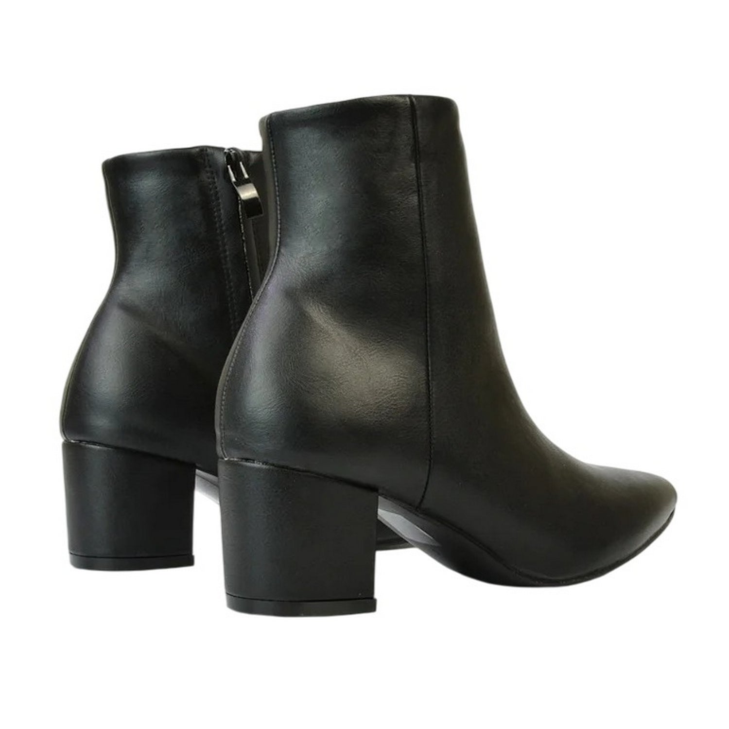 Black - Back - XY London Womens-Ladies Ayda Low Block Heel Ankle Boots