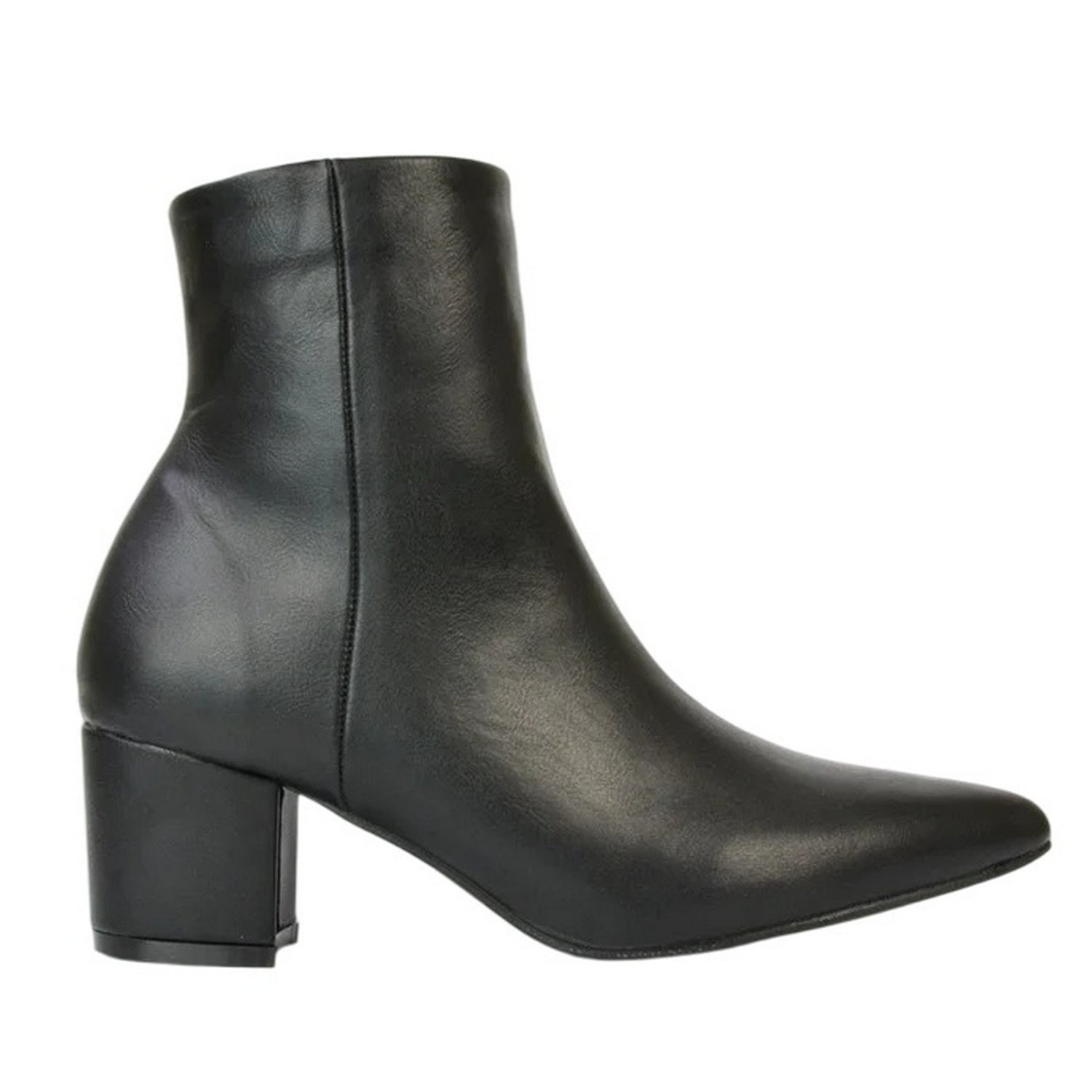 Black - Side - XY London Womens-Ladies Ayda Low Block Heel Ankle Boots