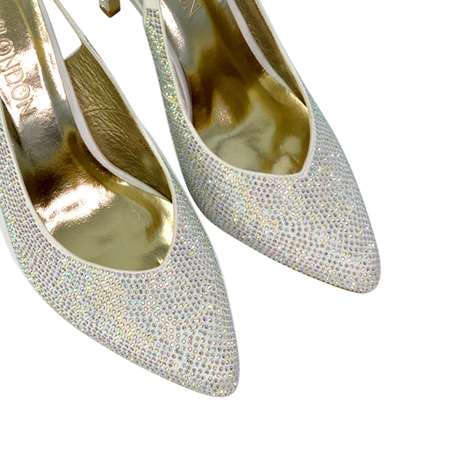 Ivory - Pack Shot - XY London Womens-Ladies Divine Diamante Pointed High Heels