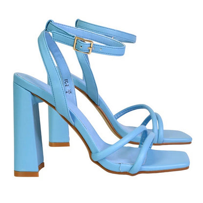 Blue - Lifestyle - XY London Womens-Ladies Sorbet High Block Heel Sandals