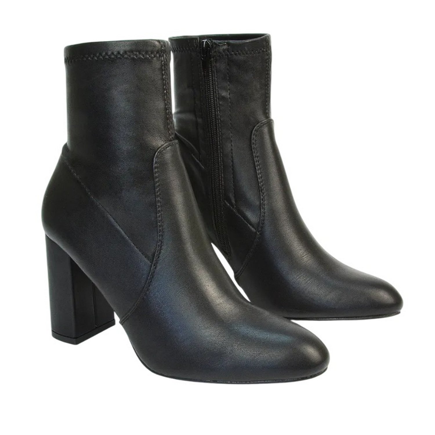 Black - Pack Shot - XY London Womens-Ladies Harleigh Stretch High Rise Sock Ankle Boots