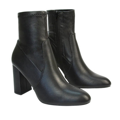 Black - Pack Shot - XY London Womens-Ladies Harleigh Stretch High Rise Sock Ankle Boots