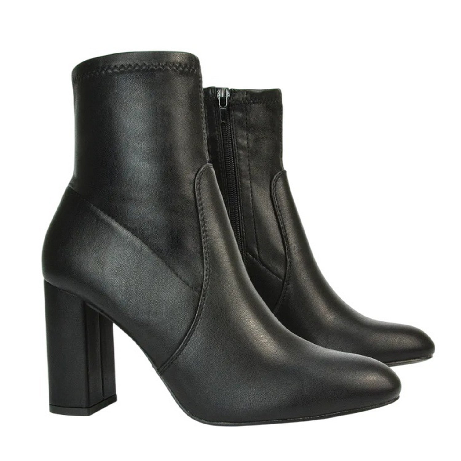 Black - Lifestyle - XY London Womens-Ladies Harleigh Stretch High Rise Sock Ankle Boots