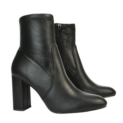 Black - Lifestyle - XY London Womens-Ladies Harleigh Stretch High Rise Sock Ankle Boots